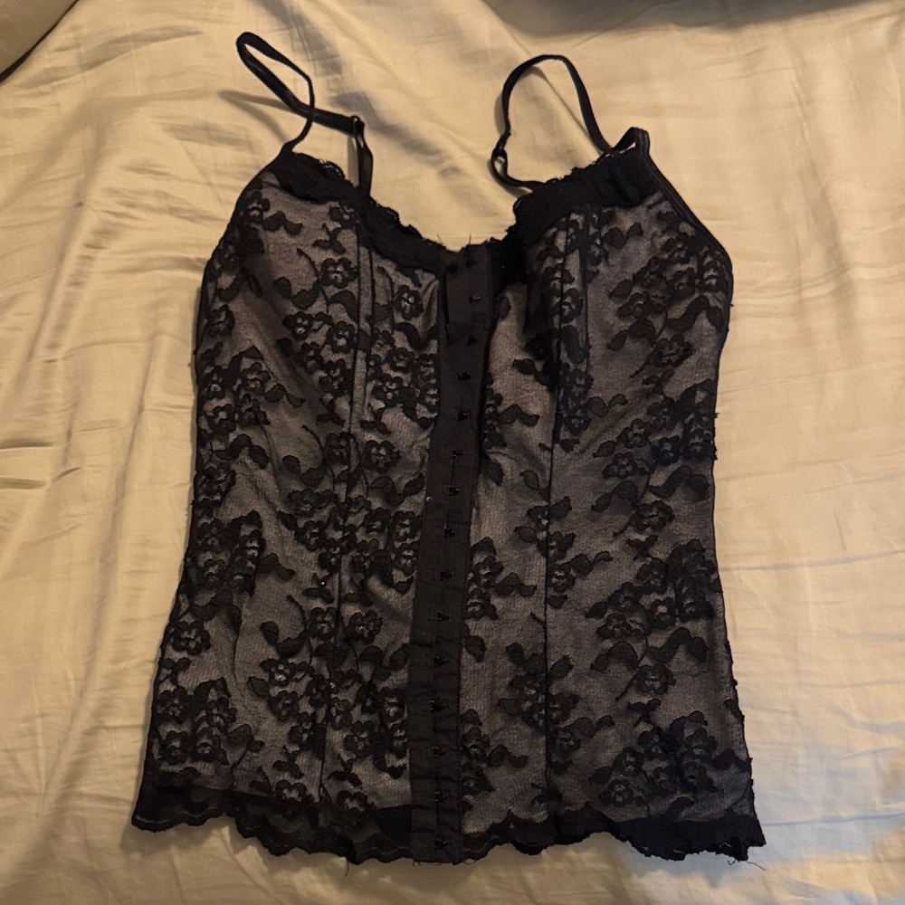 Express Black Floral Lace Camisole